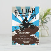 ダートバイク誕生日パーティーの招待状 招待状 (スタンド正面)