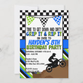 ダートバイク誕生日パーティーの招待状 招待状 (正面)