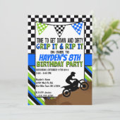 ダートバイク誕生日パーティーの招待状 招待状 (スタンド正面)