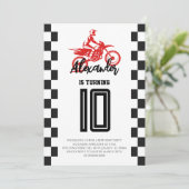 ダートバイク誕生日パーティー 招待状 (スタンド正面)