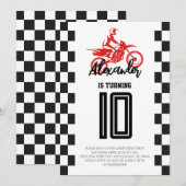 ダートバイク誕生日パーティー 招待状 (正面/裏面)