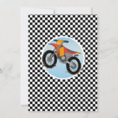 ダートバイク誕生日招待状乗り土おもしろいトラック 招待状 (裏面)