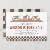 ダートバイク誕生日招待状 招待状 (正面/裏面)