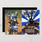 ダートバイク誕生日招待状 招待状 (正面/裏面)