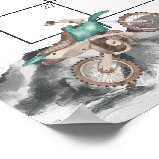 ダートバイク赤ちゃんシャワー期日を推測 ポスター (角)