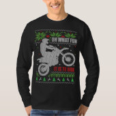 ダートバイク醜いクリスマスモトクロスそれが何おもしろい Tシャツ (正面)
