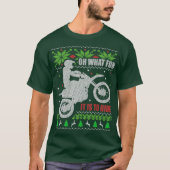 ダートバイク醜いクリスマスモトクロス何おもしろい Tシャツ (正面)