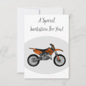 ダートバイク オフロードバイク / モトクロス カートゥーン 招待状 (裏面)