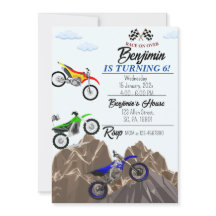 ダートバイク/バイク誕生日パーティーの招待状