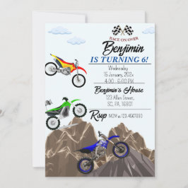 ダートバイク/バイク誕生日パーティーの招待状 招待状