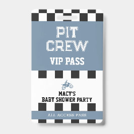 ダートバイク ベビーシャワーパーティ ピットクルー VIP パス バッジ