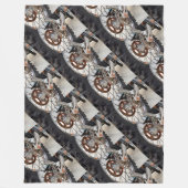 ダートバイク モトバイク ホイール コグ, ラージ フリース ブランケット (正面)