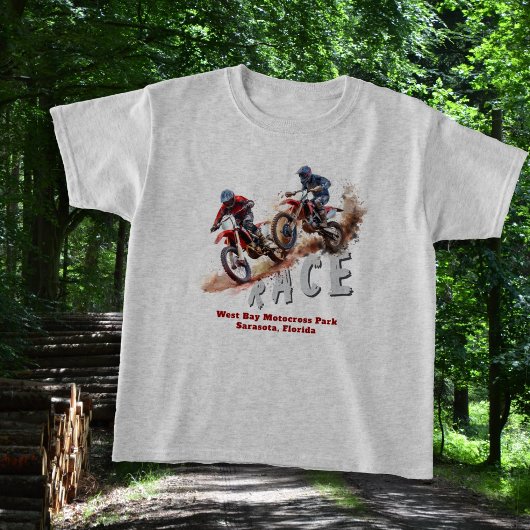ダートバイク レース モトクロス 少年 カスタム Tシャツ