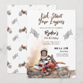 ダートバイク 誕生日 写真招待状（年齢不問） 招待状 (正面/裏面)