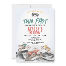 ダートバイクSecond Birthday Party Invitation for Boy