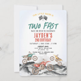 ダートバイクSecond Birthday Party Invitation for Boy 招待状