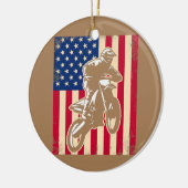 ダートバイクUSAアメリカ国旗モトクロス セラミックオーナメント (左)