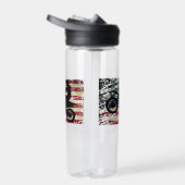 ダートバイクUSA旗TシャツMotocrossアメリカ国旗 ウォーターボトル (右面)