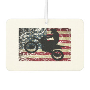 ダートバイクUSA旗TシャツMotocrossアメリカ国旗 カーエアーフレッシュナー