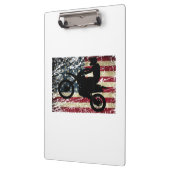 ダートバイクUSA旗TシャツMotocrossアメリカ国旗 クリップボード (左)