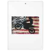 ダートバイクUSA旗TシャツMotocrossアメリカ国旗 クリップボード (裏面)