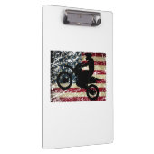ダートバイクUSA旗TシャツMotocrossアメリカ国旗 クリップボード (右)