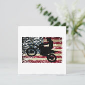ダートバイクUSA旗TシャツMotocrossアメリカ国旗 サンキューカード (スタンド正面)