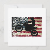 ダートバイクUSA旗TシャツMotocrossアメリカ国旗 サンキューカード (裏面)