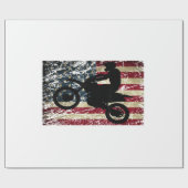 ダートバイクUSA旗TシャツMotocrossアメリカ国旗 ラッピングペーパー (フラット)