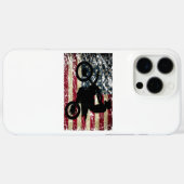 ダートバイクUSA旗TシャツMotocrossアメリカ国旗 Case-Mate iPhoneケース (裏面 (横))