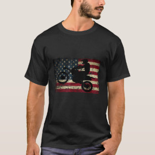 ダートバイクUSA旗TシャツMotocrossアメリカ国旗 Tシャツ