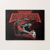 ダートパーソナライズされたバイク・モトクロス・レース・ヘルメット ジグソーパズル (横)