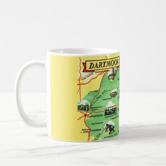 ダートムアカラフルの明るい地図 コーヒーマグカップ (左)