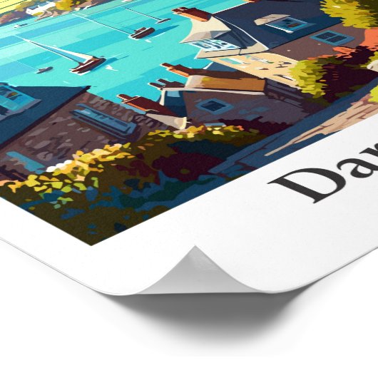 ダートムスイングランドトラベルヴィンテージイラストレーションポスト ポスター (角)