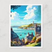 ダートムスイングランドヴィンテージ旅行イラストレーション ポストカード (正面)