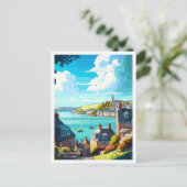 ダートムスイングランドヴィンテージ旅行イラストレーション ポストカード (スタンド正面)