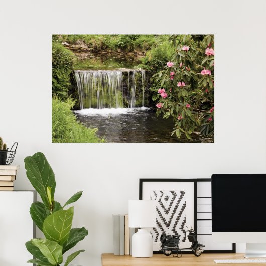 ダートムーア国立公園の小川と滝 ポスター (ホームオフィス)