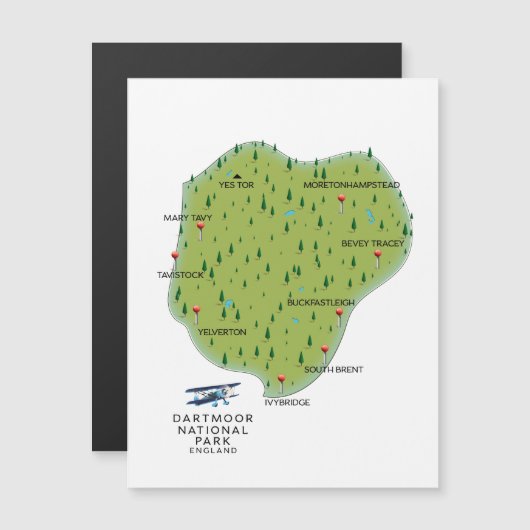 ダートムーア国立公園イングランドの地図 (正面/裏面)