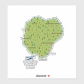ダートムーア国立公園イングランドの地図 シール (シート)
