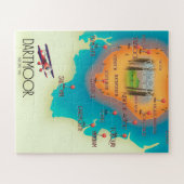 ダートムーア国立公園地図旅行ポスター ジグソーパズル (横)