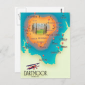 ダートムーア国立公園地図旅行ポスター ポストカード (正面/裏面)