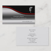 ダートモアポニーポートレート、赤いスウッシュ、メタリックルック 名刺 (正面/裏面)