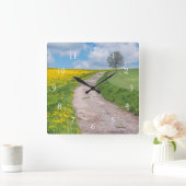 ダートロードとツリー スクエア壁時計 (ホーム)