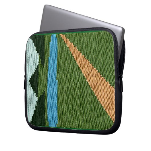 ダートロードアーティザンクロシェプリントエレクトロニクスバッグ ラップトップスリーブ (正面左)