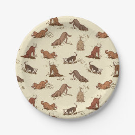 ダート掘り犬 – ビーチ休暇パターン。 ペーパープレート