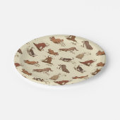 ダート掘り犬 – ビーチ休暇パターン。 ペーパープレート (アングル)