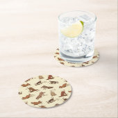 ダート掘り犬 – ビーチ休暇パターン。 ラウンドペーパーコースター (インサイチュ)