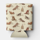 ダート掘り犬 – ビーチ休暇パターン。 缶クーラー (裏面)