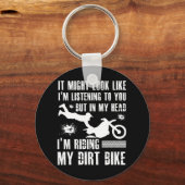 ダート聞バイクに乗って見える キーホルダー (正面)