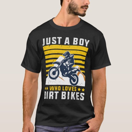 ダート・バイクが大好きな少年 Tシャツ (正面)
